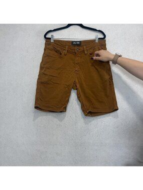 DU/ER Shorts Mens 32 Brown Cotton Blend Stretch Chino 5 Pocket 9 Inseam